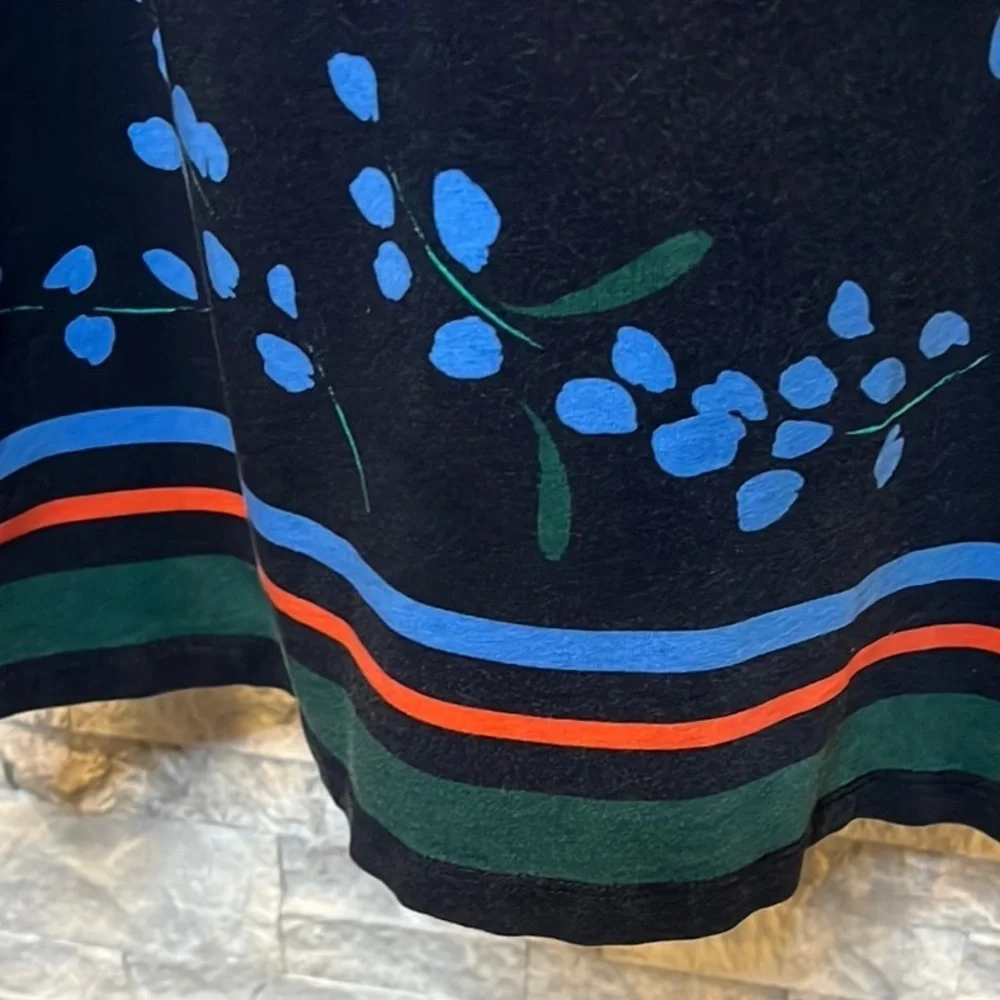 Kate Spade Black and Blue Sea Breeze long sleeve Dress size Small
